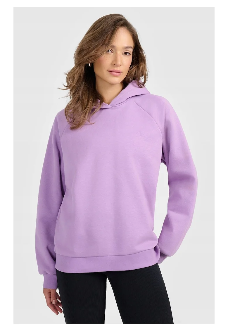 Hanorac dama  violet, gluga, bumbac, Violet/Mov