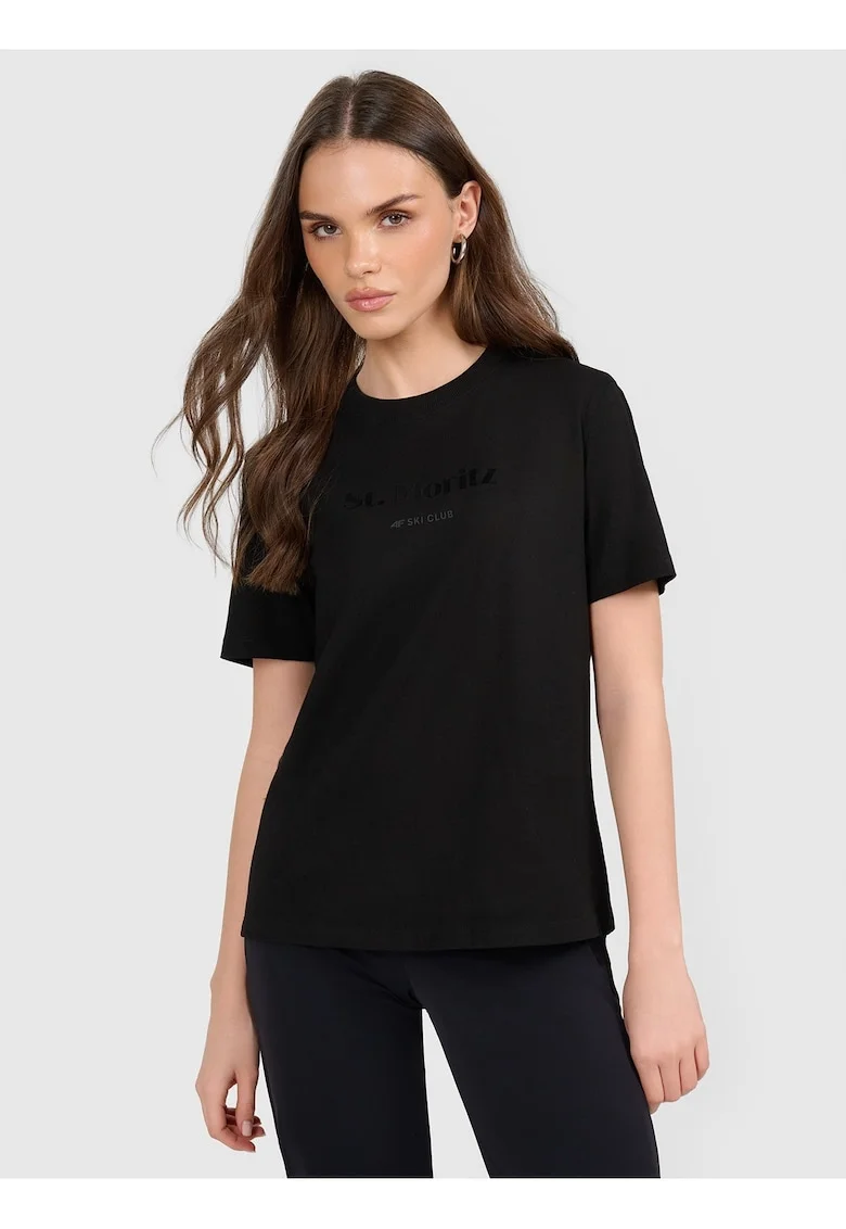 Tricou dama,  negru, material bumbac