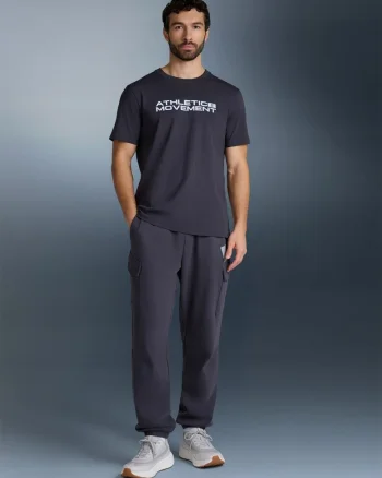 Tricou barbati  bumbac, culoare gri inchis