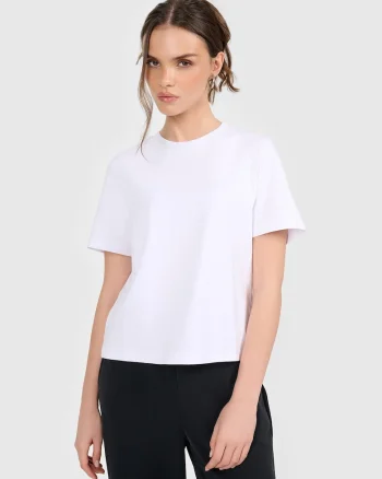 Tricou, dama  alb, bumbac