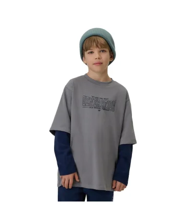 Bluza baieti JRSS26TLONM631-24S, 4F, Bumbac, Gri