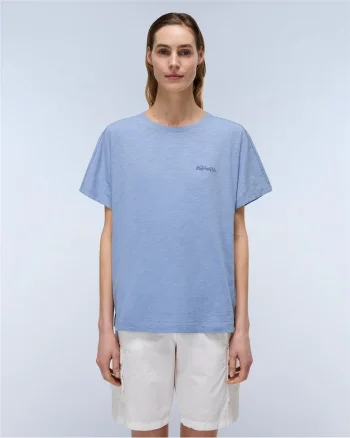 Tricou din bumbac cu logo brodat Eclair, Albastru