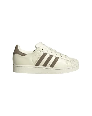 Pantofi sport din piele cu garnituri din piele intoarsa Superstar II, Kaki/Crem