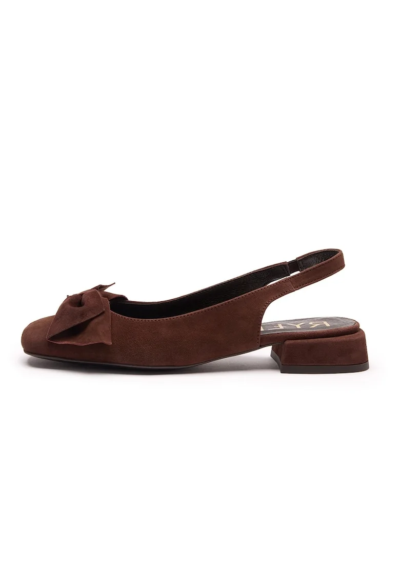 Pantofi slingback de piele intoarsa Marla, Maro cognac