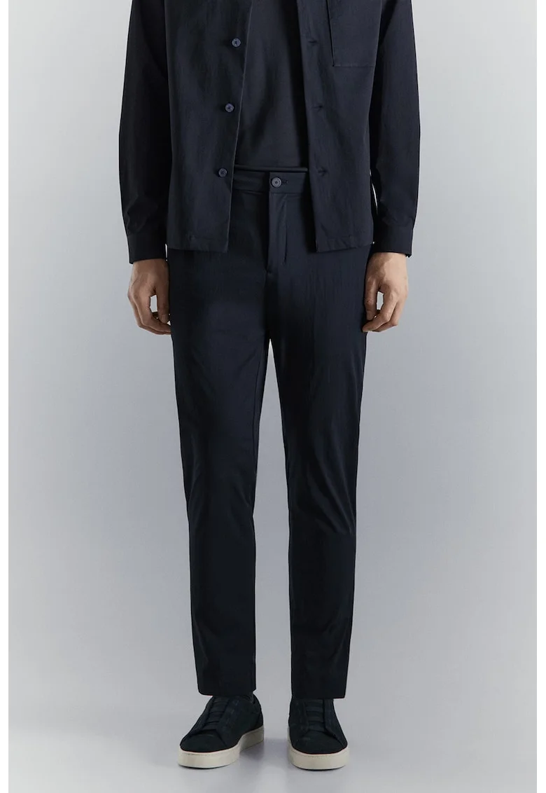 Pantaloni chino slim fit cu finisaj rezistent la apa, Albastru ultramarin
