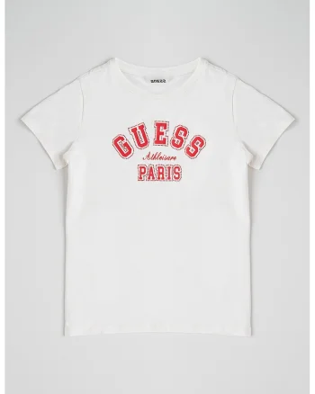 Tricou din amestec de bumbac cu imprimeu logo, Rosu/Alb
