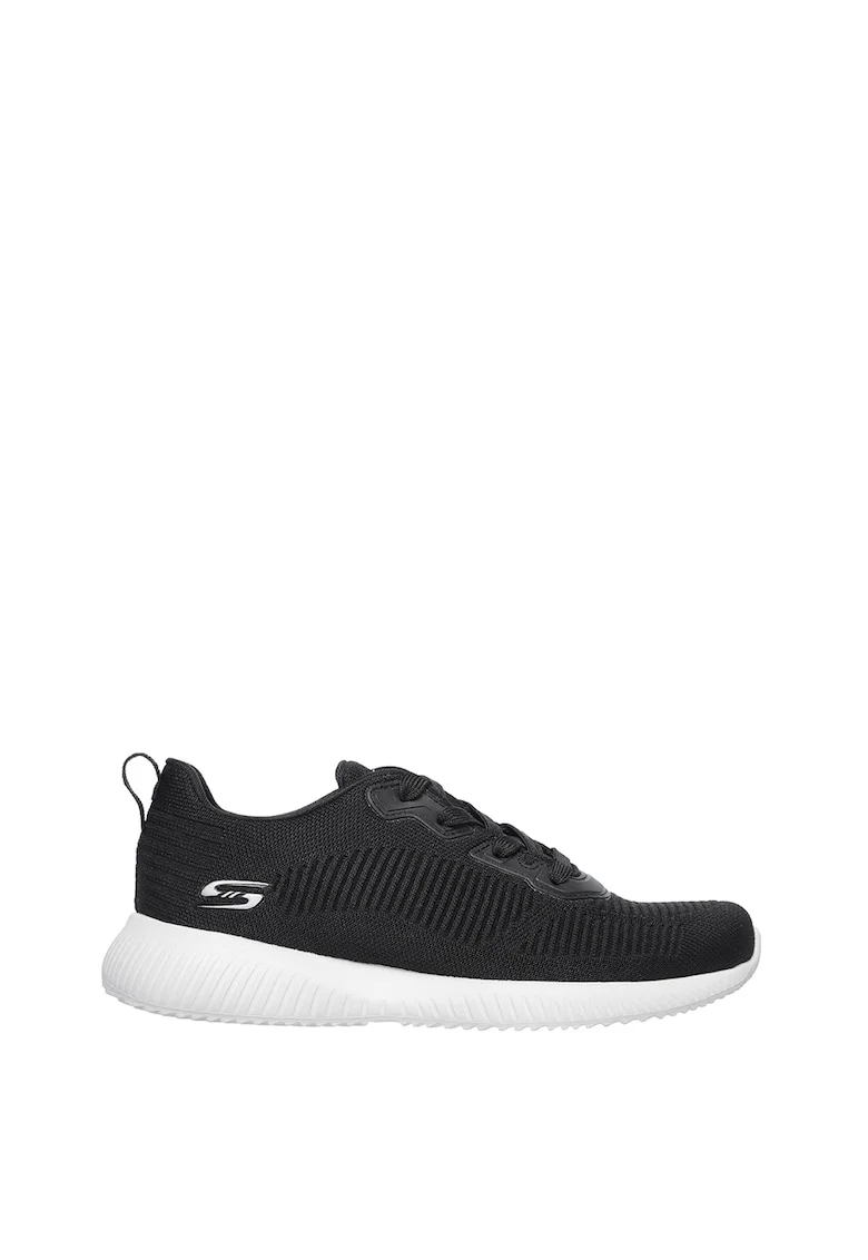 Pantofi sport din material tricotat Bobs Squad Tough Talk, Alb/Negru