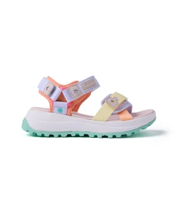 Sandale cu talpa wedge si inchidere velcro Usenge, Multicolor