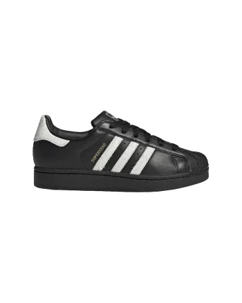 Pantofi sport din piele cu garnituri din piele intoarsa Superstar II, Alb/Negru