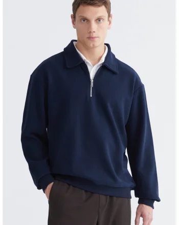 Bluza de trening regular fit uni, Bleumarin
