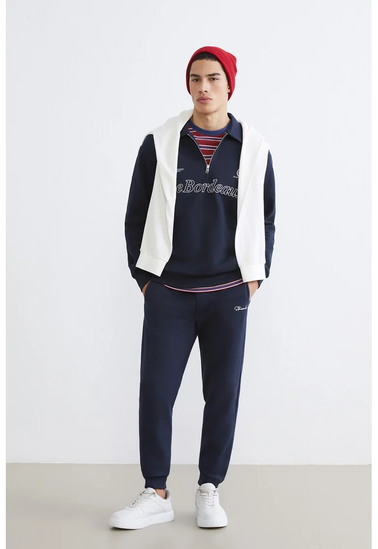 Pantaloni de trening cu snur, Bleumarin