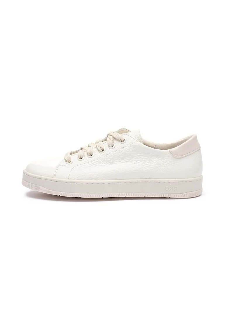Pantofi sport de piele cu logo discret Nora, Alb fildes
