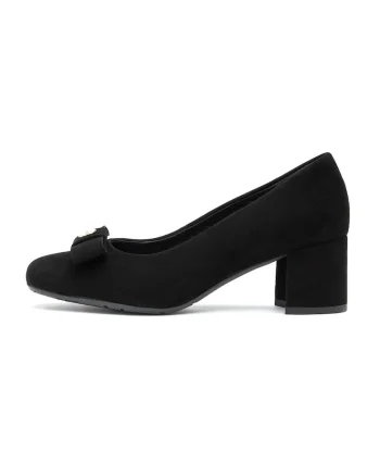 Pantofi de piele intoarsa cu varf rotund, Negru