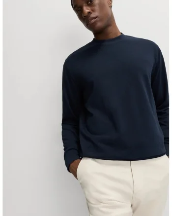 Bluza de trening regular fit cu decolteu la baza gatului, Bleumarin