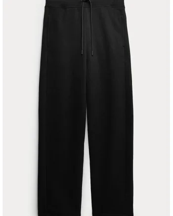 Pantaloni din amestec de bumbac cu model uni, Negru