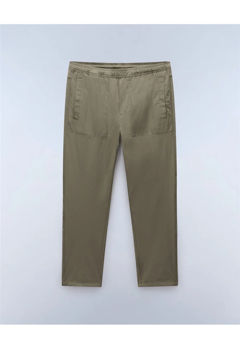 Pantaloni cu talie elastica si ajustabila cu snur Sovana, Kaki