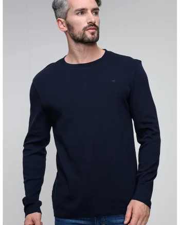 Bluza slim fit din bumbac Arlington, Bleumarin