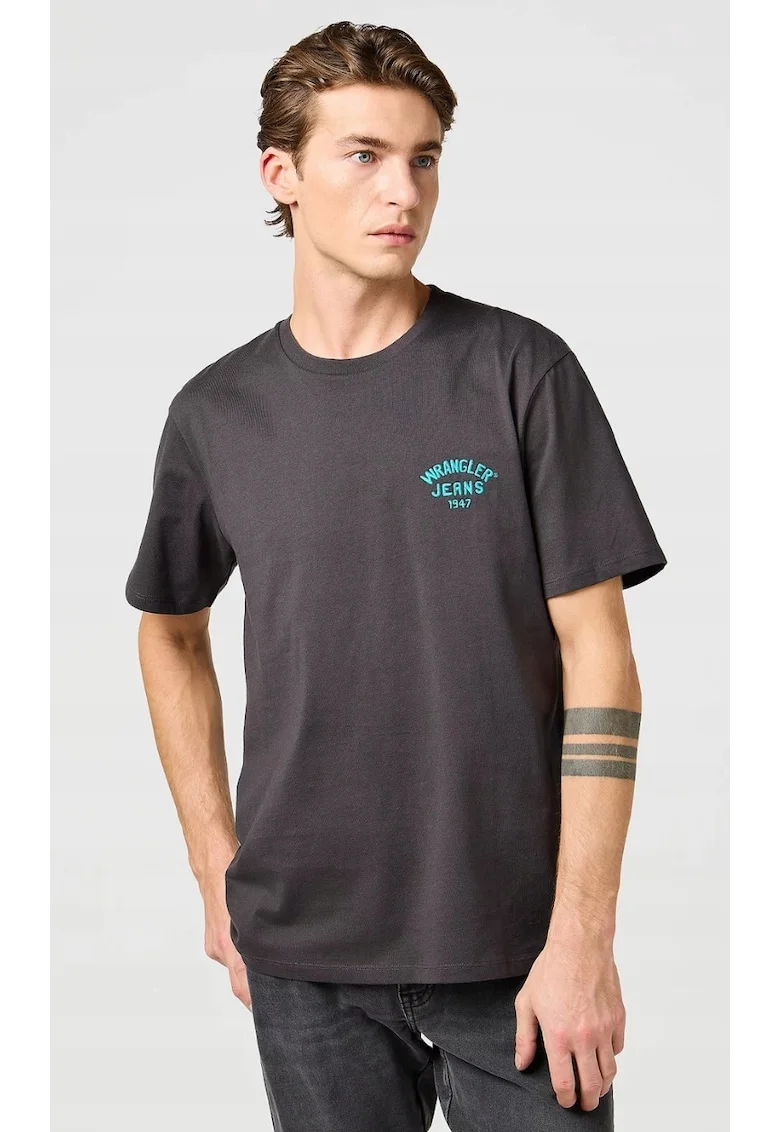 Tricou barbati,  Small Logo, bumbac, negru, maneca scurta,