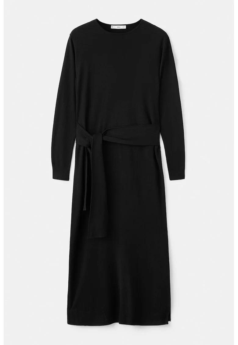 Rochie midi tricotata, Negru