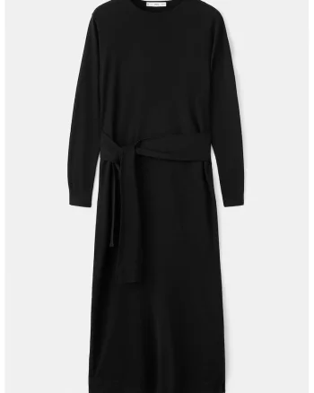 Rochie midi tricotata, Negru