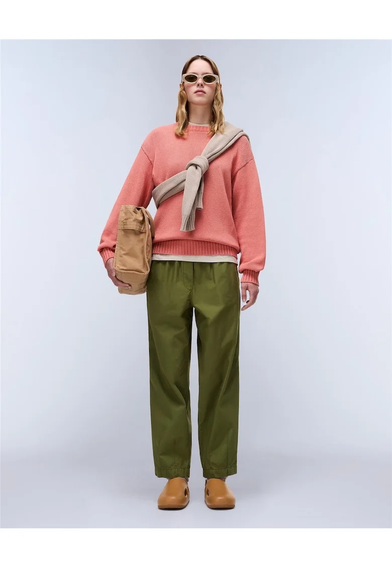 Pantaloni slim fit din bumbac Cisa, Verde
