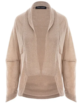 Cardigan cu fir metalic, Bej