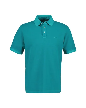 Tricou polo din bumbac Washer, Turcoaz