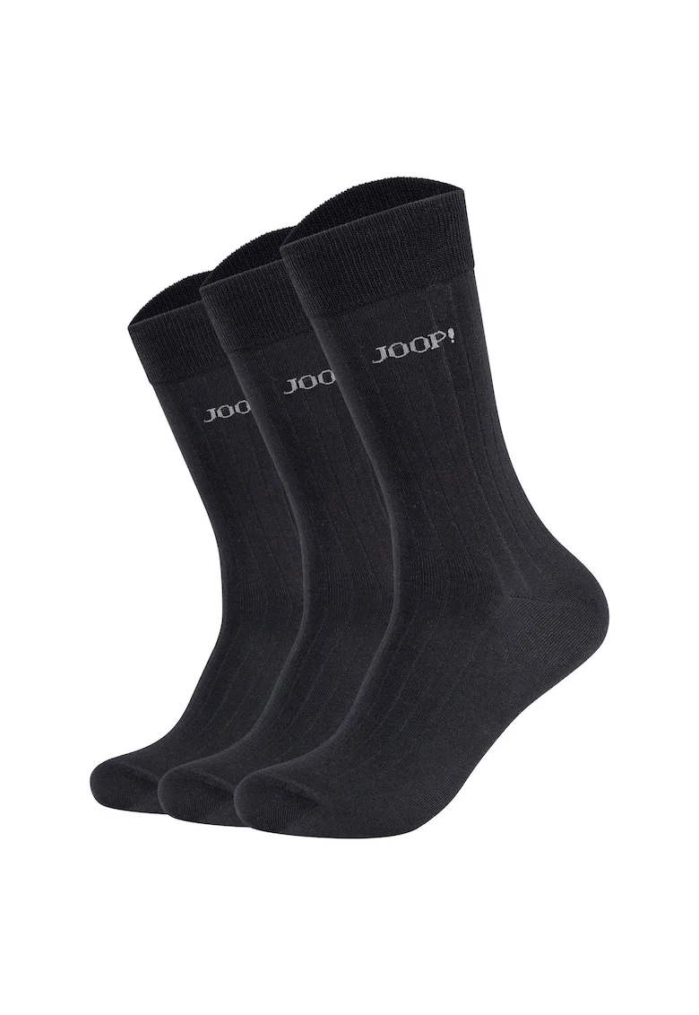Set de sosete lungi unisex din amestec de bumbac - 3 perechi, Negru