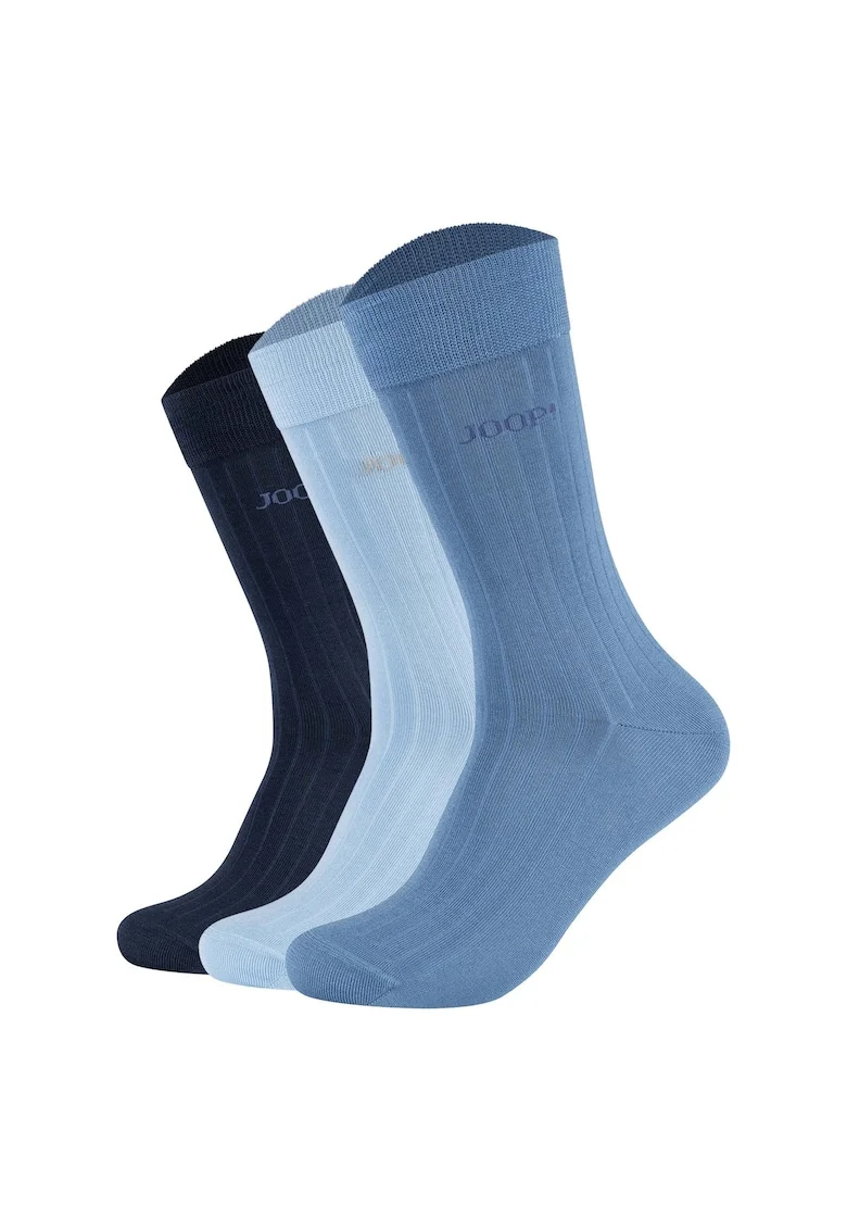Set de sosete lungi unisex din amestec de bumbac - 3 perechi, Albastru