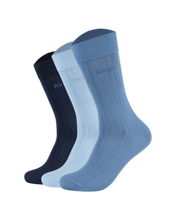 Set de sosete lungi unisex din amestec de bumbac - 3 perechi, Albastru