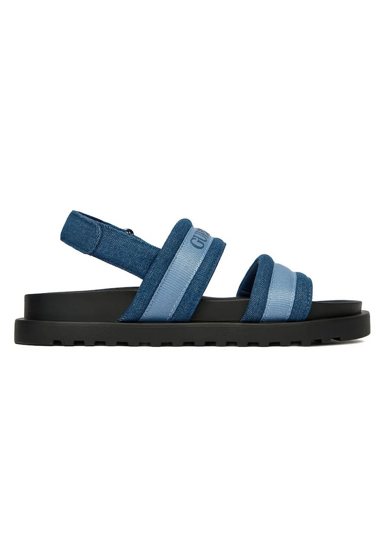 Sandale dama,  velcro, albastru, textil