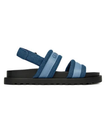 Sandale dama,  velcro, albastru, textil