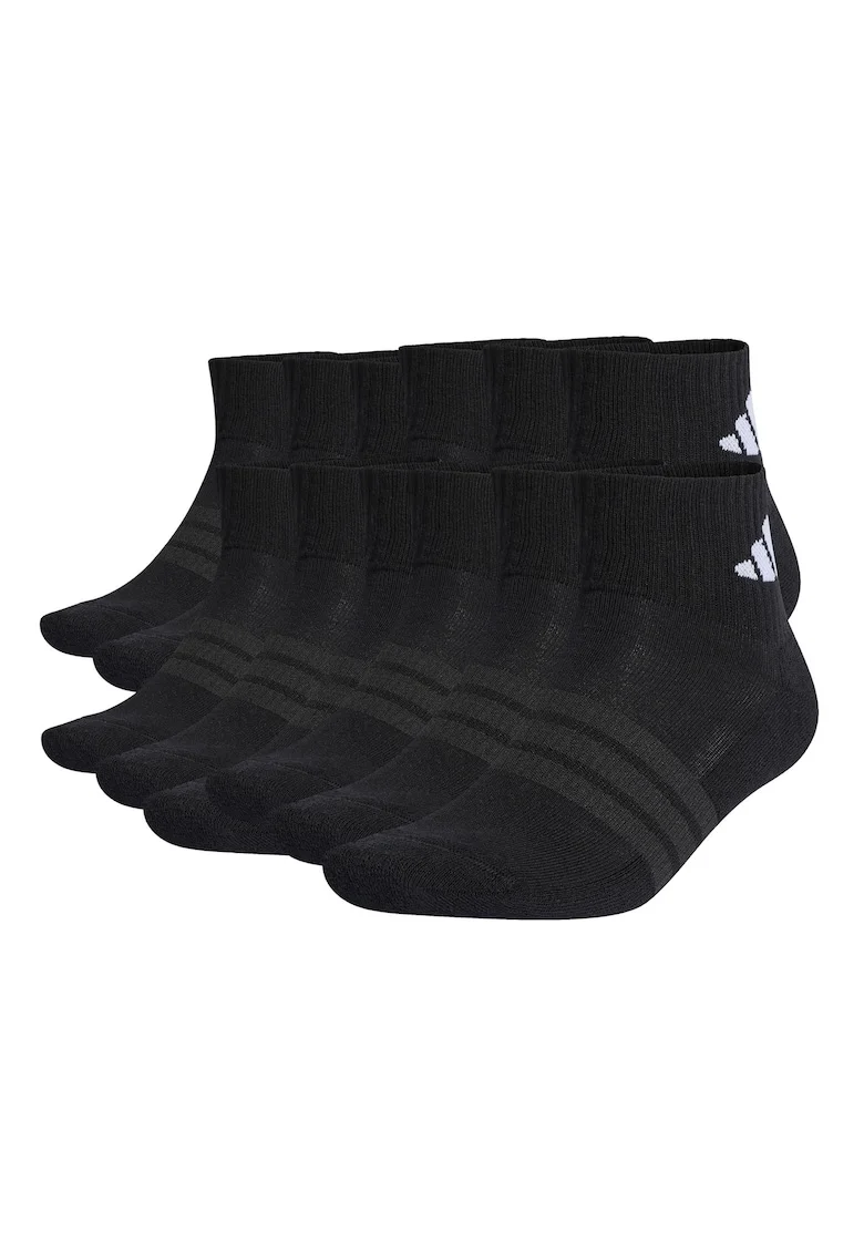 Set de sosete unisex pana la glezna cu talpa dubla Essentials -12 perechi, Negru