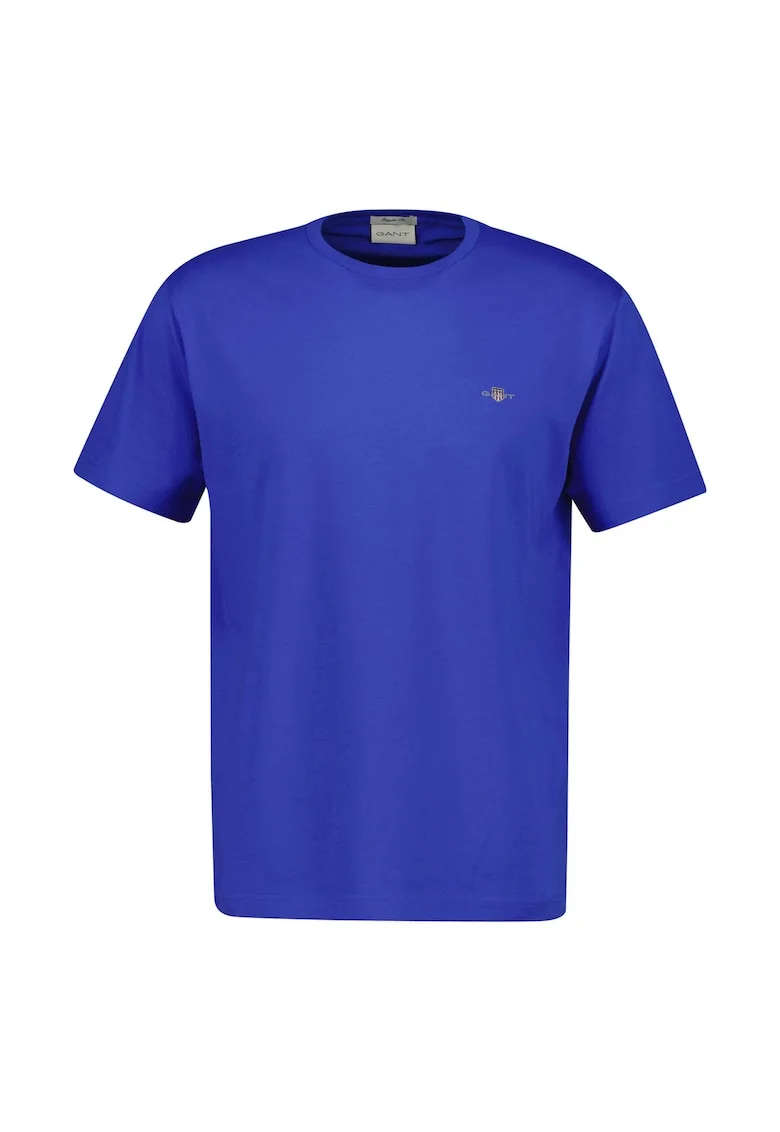 Tricou regular fit din bumbac Shield, Gri deschis/Albastru inchis/Rosu inchis