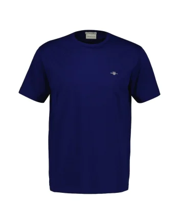 Tricou regular fit din bumbac Shield, Visiniu/Albastru ultramarin