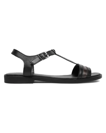 Sandale dama  piele naturala, negru, sistem inchidere catarama, material interior piele ecologica,