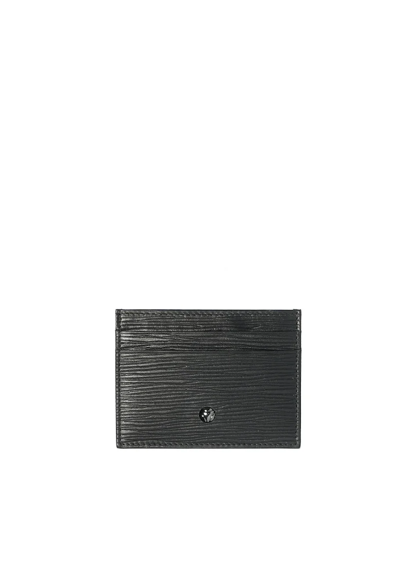 Portcart din piele cu aspect texturat Neron Pro, Negru