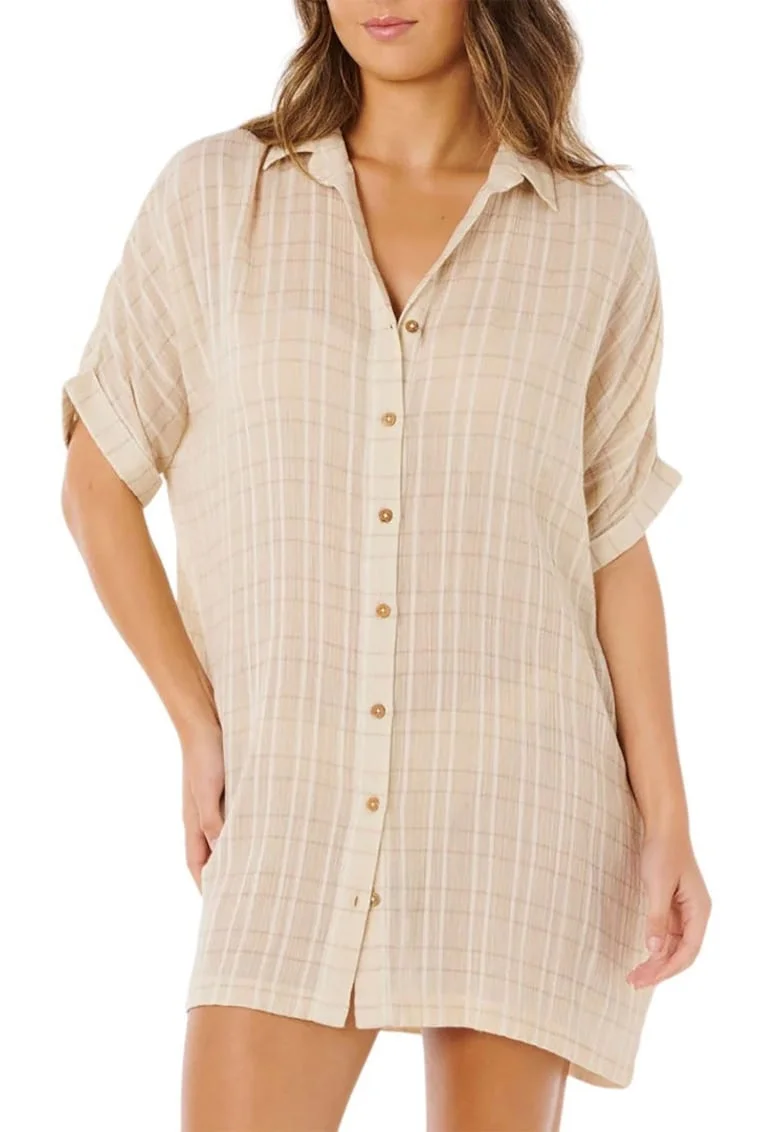 Rochie camasa de plaja, Bej