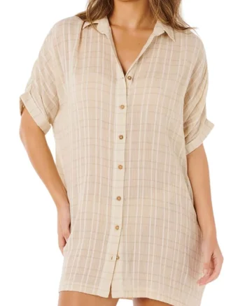 Rochie camasa de plaja, Bej