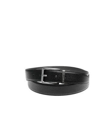 Curea din piele saffiano Adrien, Negru/Gri