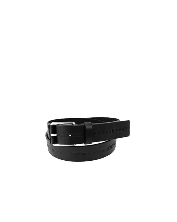 Curea din piele cu model uni si catarama metalica, Negru