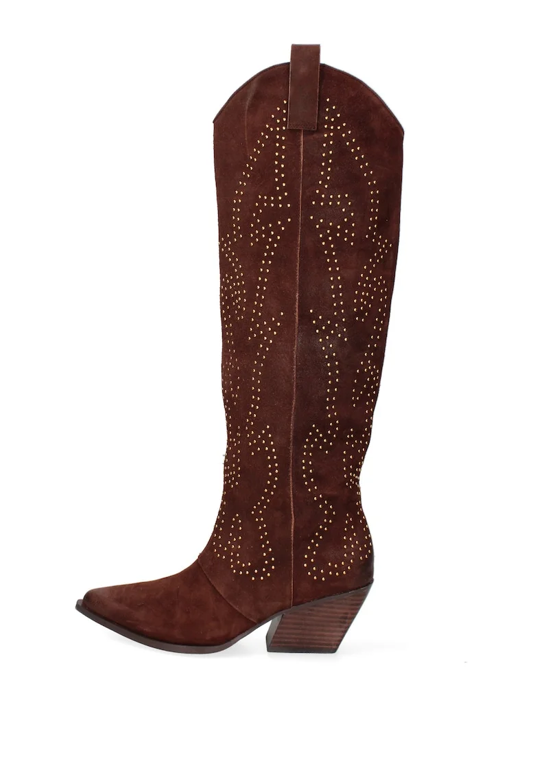 Cizme cowboy de piele Novara Ultra, Maro inchis