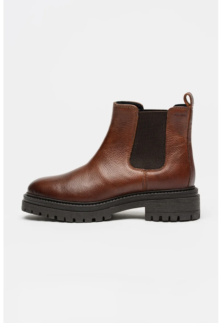 Ghete Chelsea din piele, Maro inchis