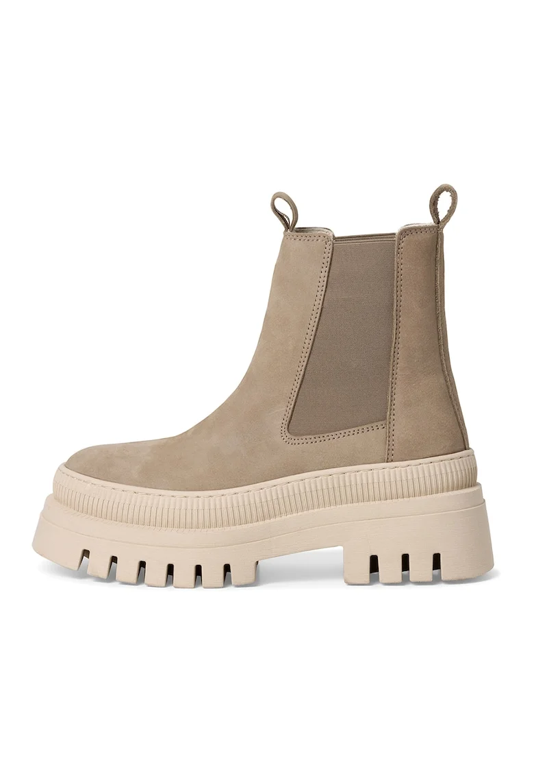 Ghete Chelsea din piele, Maro camel