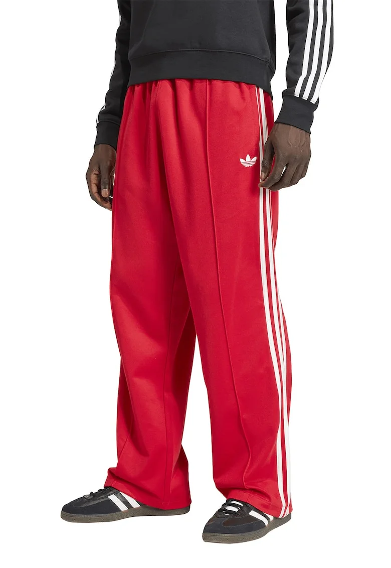 Pantaloni de trening cu segmente logo laterale, Rosu vermillion