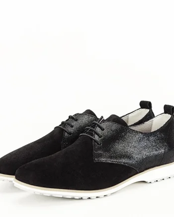 Pantofi oxford din piele naturala negri Selena 01