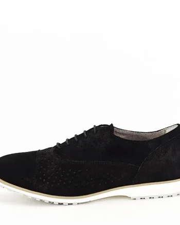 Pantofi oxford din piele naturala negru Magda 01
