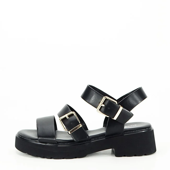 Sandale negre cu talpa groasa 3210 126