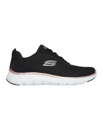 Pantofi sport de plasa cu garnituri din material sintetic Flex Appeal-Uptake, Negru/Auriu rose