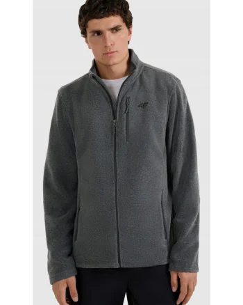 Hanorac barbati  polar cu guler inalt, caldura si confort, gri, 4FWarm